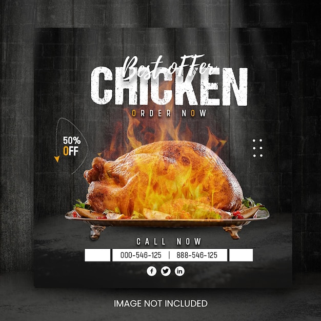 Eten menu en restaurant social media banner