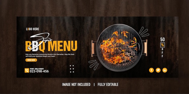 PSD eten menu en restaurant social media banner