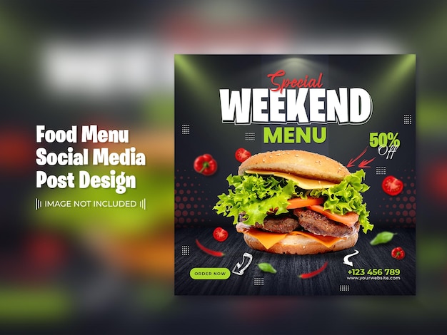 Eten menu social media post sjabloonontwerp