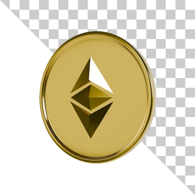 PSD ethereum classic gold coin 3d icon (ikona klasycznej monety złota)