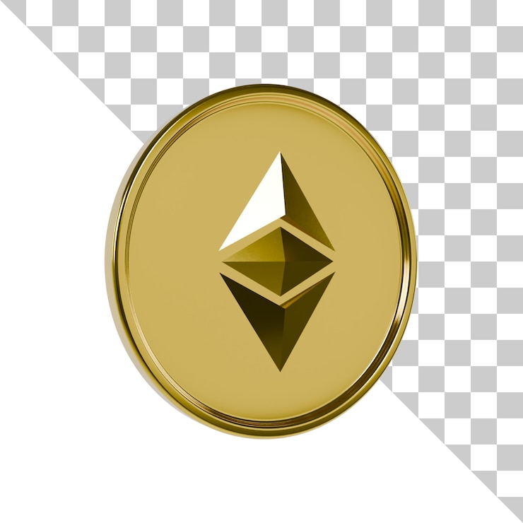 PSD ethereum classic gold coin 3d icon