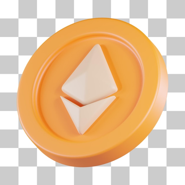 Ethereum 동전 통화 3d 아이콘