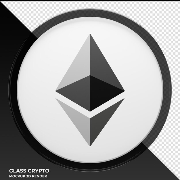 Ethereum eth glas crypto coin 3d illustratie