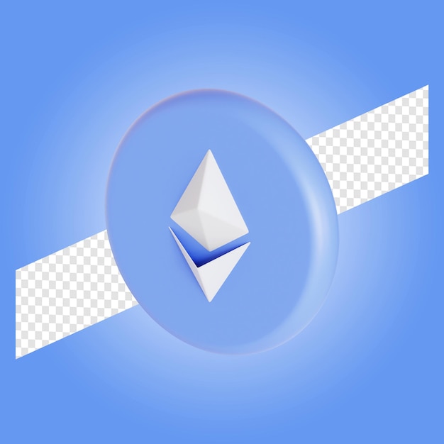 Ethereum ETH token cryptocurrency symbool logo 3d illustratie