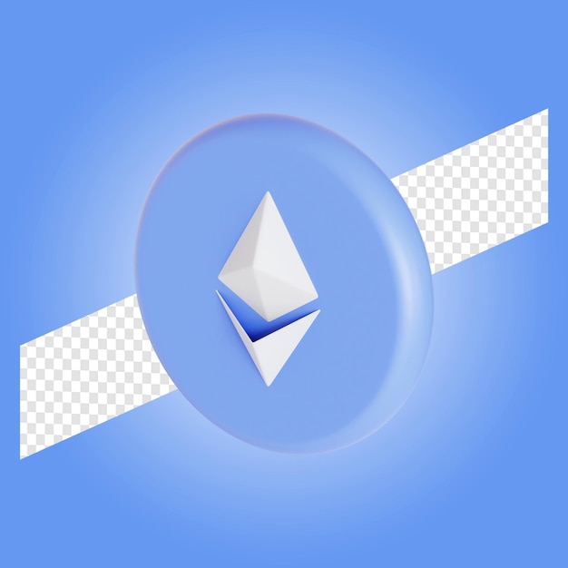 Ethereum eth token cryptocurrency symbool logo 3d illustratie