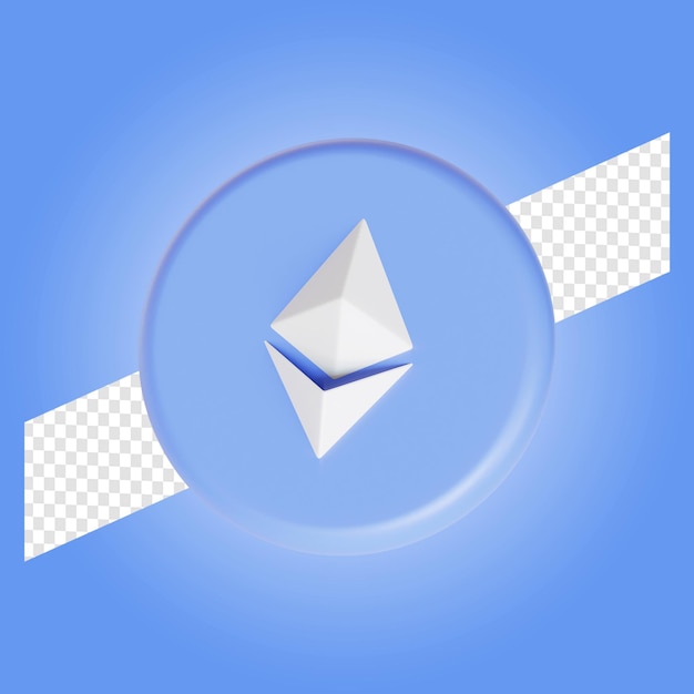 Ethereum ETH token cryptocurrency symbool logo 3d illustratie