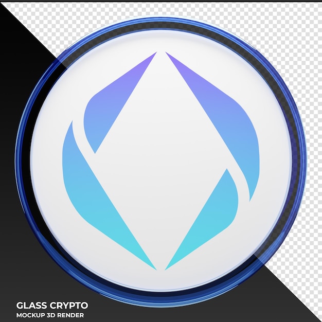 PSD ethereum name service ens glass crypto coin ilustracja 3d