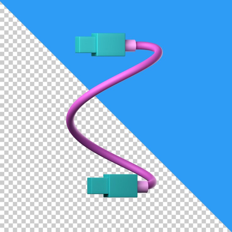 PSD ethernet cable icon isolated on the transparent background