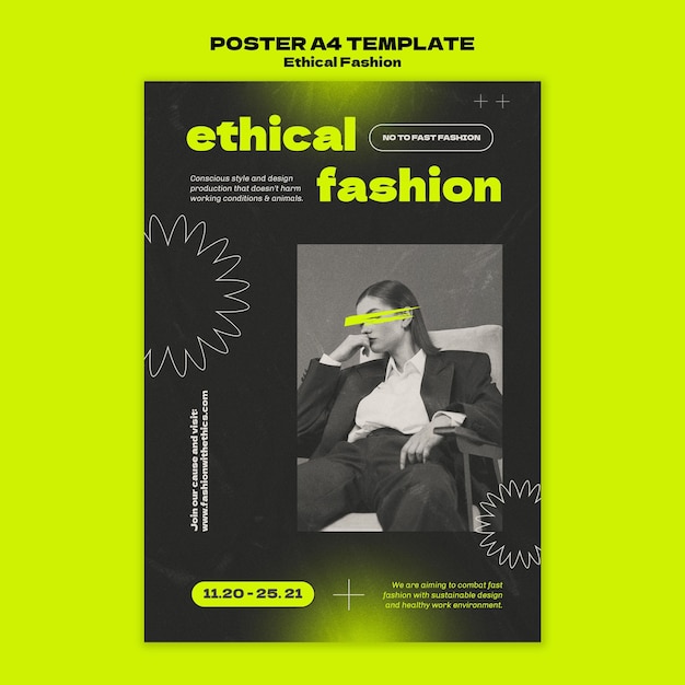 Ethical fashion poster design template