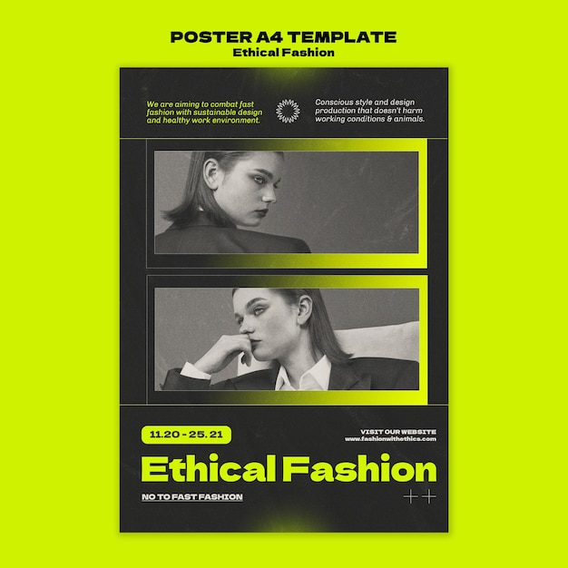 PSD ethical fashion poster design template