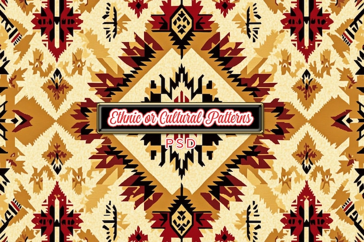 PSD ethnic or cultural patterns the background is solid white with colors of orange brown