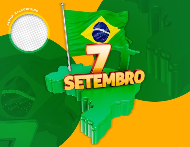 etykieta 3d dzień niepodległości brazylii independecia do brasil