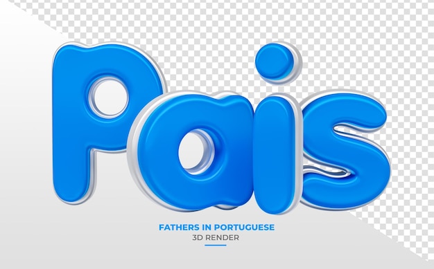 Etykieta Dzień Ojca w brazylijskim portugalskim renderowaniu 3d