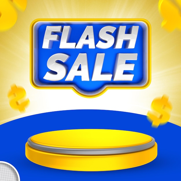 Etykieta flash sale 3d render banne