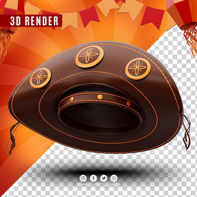 Etykieta Sao Joao Festa Junina 3d Render Brazylia Balon Realistyczny Premium