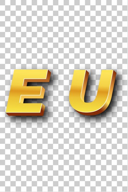 PSD eu gold logo icon isolated white background transparent