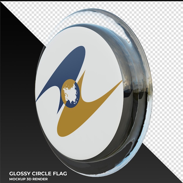 PSD eurasian economic union0002 realistic 3d textured glossy circle flag