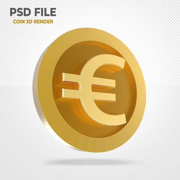 PSD euro 3d gold coin