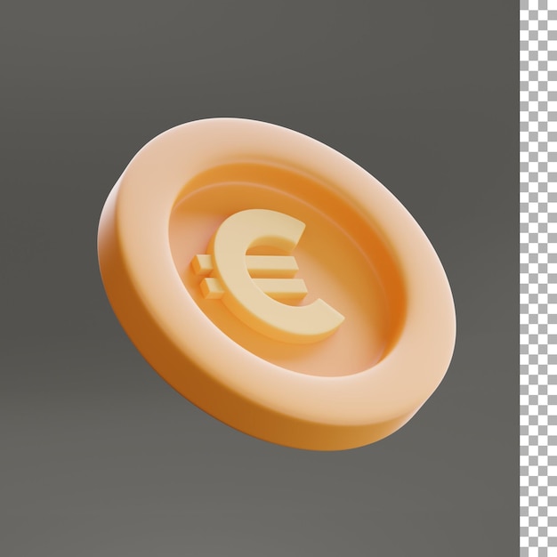 PSD euro coin 3d icon design