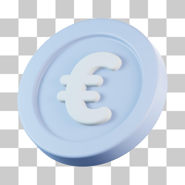 PSD euro coin 3d icon