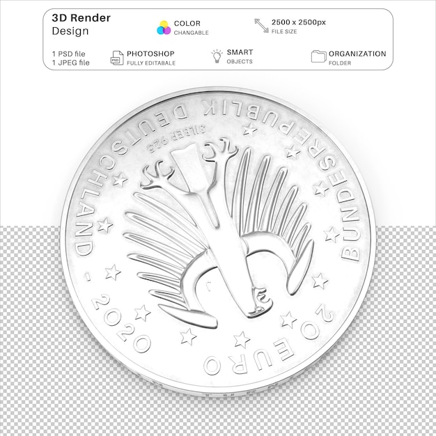 PSD euro_coin_3d_render_psd