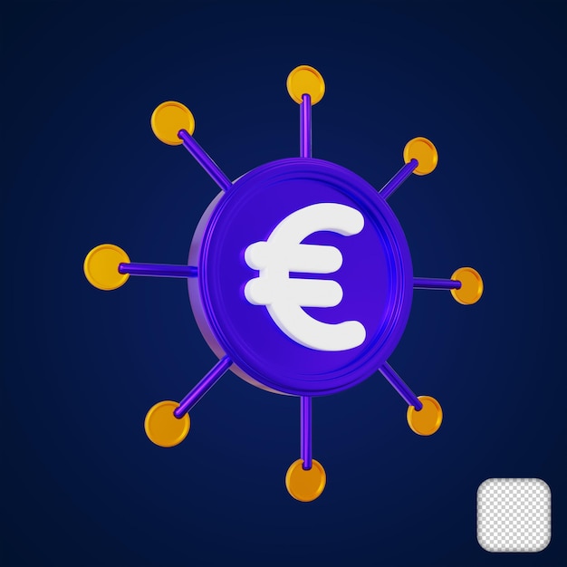 PSD euro crowdfunding affari e finanza 3d'illustrazione