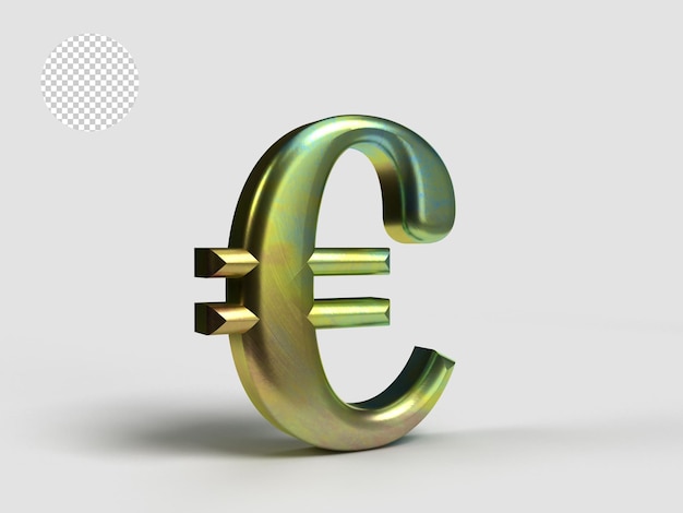 Euro currency 3d rendering