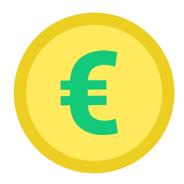 Illustrazione del disegno vettoriale dell'icona della moneta euro