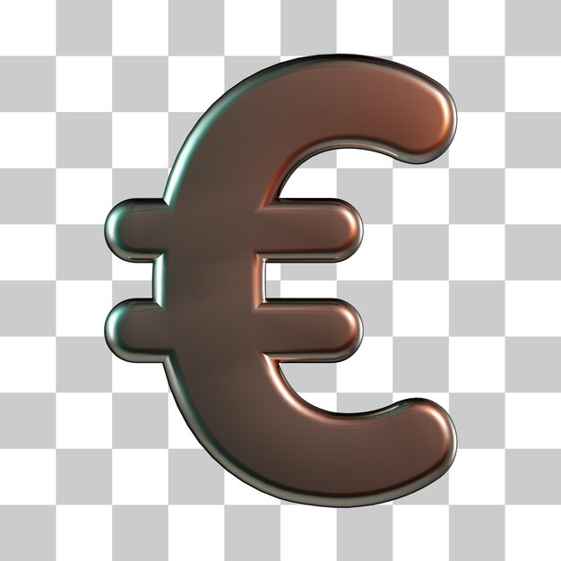 歐元貨幣標誌 3D 圖像