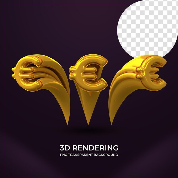 PSD simbolo di valuta euro 3d rendering