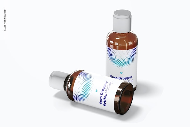 Euro dropper bottles with orifice reducers mockup