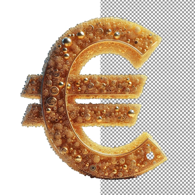 Euro elegance isolated euro symbol on png background