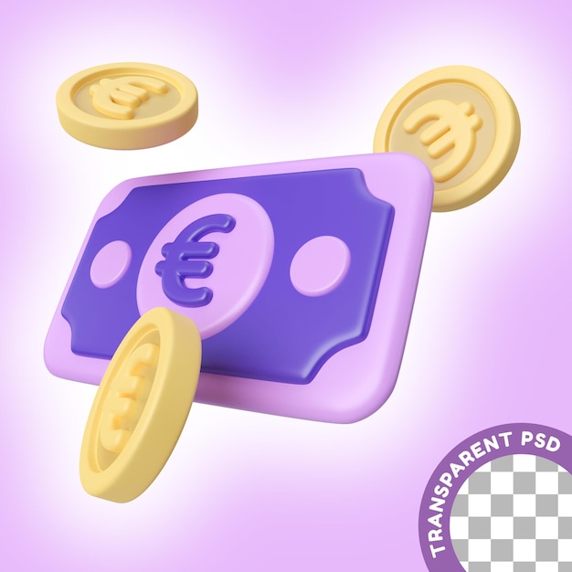 Euro geld 3d illustratie pictogram