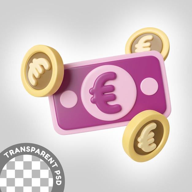 PSD euro geld 3d illustratie pictogram