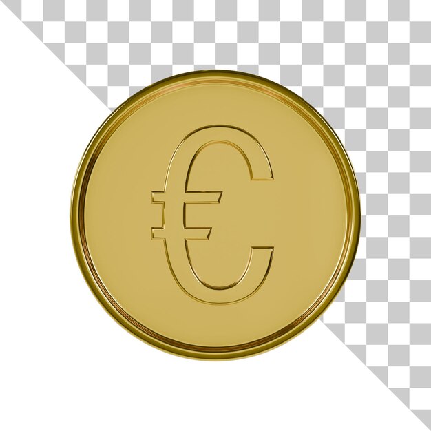 PSD euro gold coin 3d icon