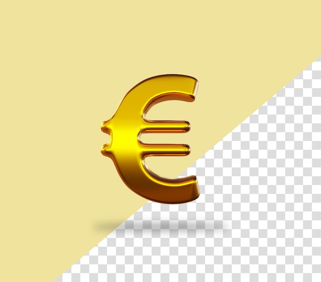 PSD euro golden coin rendering icon