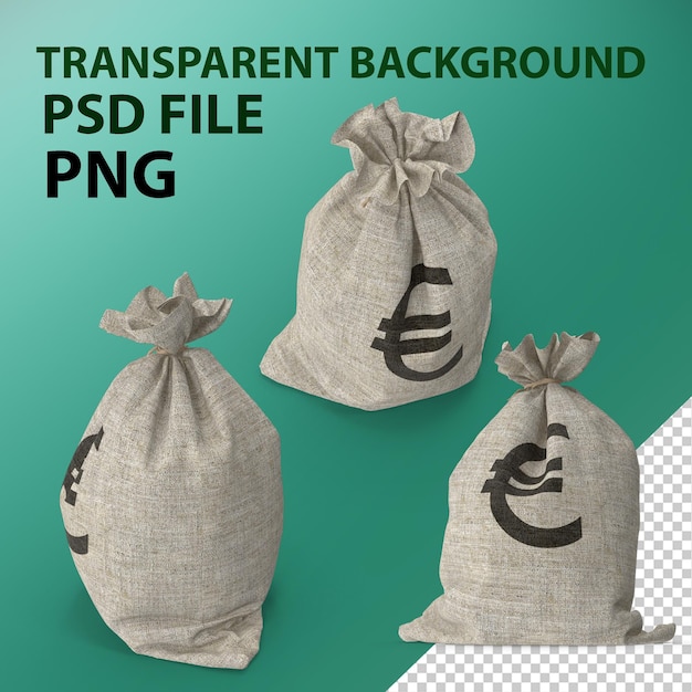 PSD euro money bag png