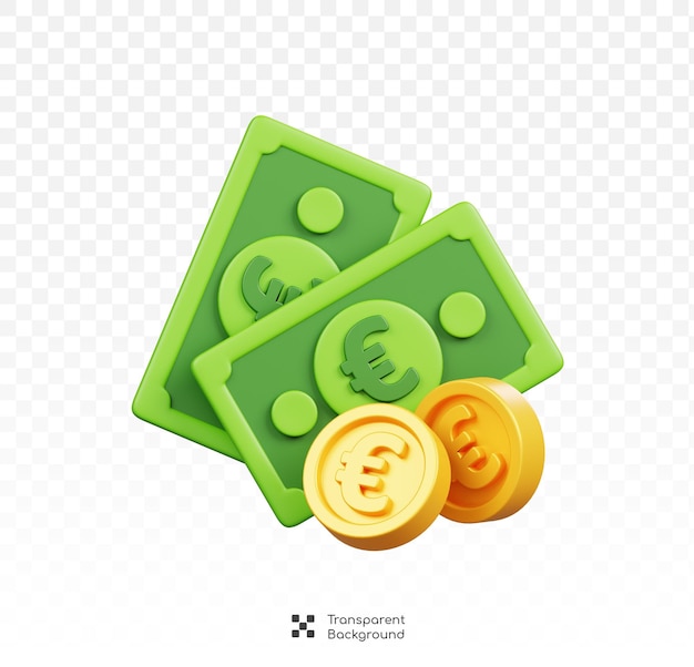 PSD euro money and golden coins isolated symbols icons and culture of italy 3d render