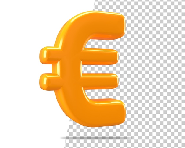 Euro money sign 3d gold icon