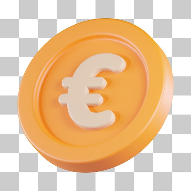 Euro munt valuta 3d pictogram