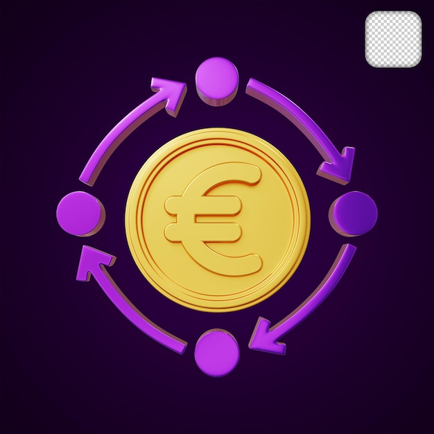 PSD euro onderzoek financiering 3d illustratie