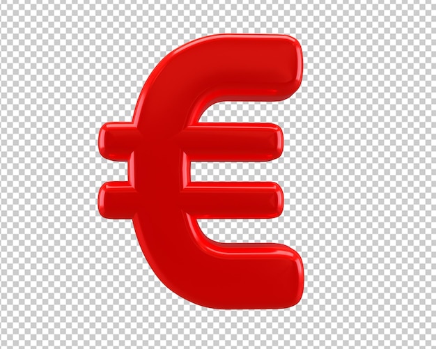 PSD euro sign 3d red icon