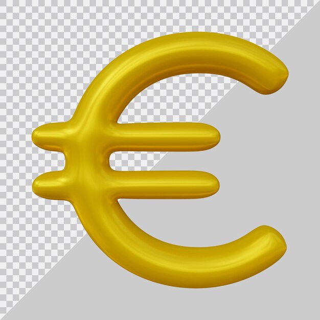 PSD concetto di denaro dell'icona di valuta del simbolo dell'euro in 3d render