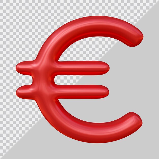 Concetto di denaro dell'icona di valuta del simbolo dell'euro in 3d render