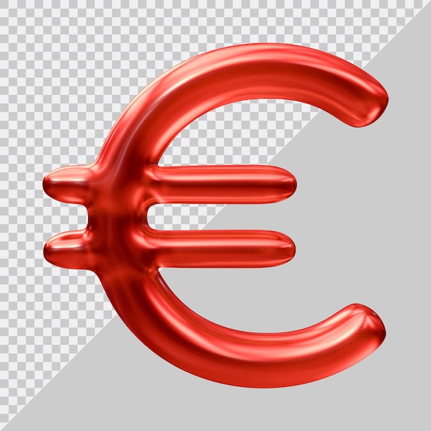 3 d のレンダリングでユーロ記号通貨アイコンお金の概念
