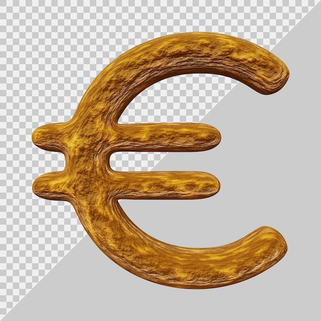 Concetto di denaro dell'icona di valuta del simbolo dell'euro in 3d render