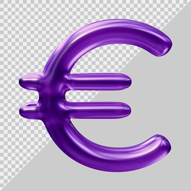 Euro teken valuta pictogram geld concept in 3d renderen