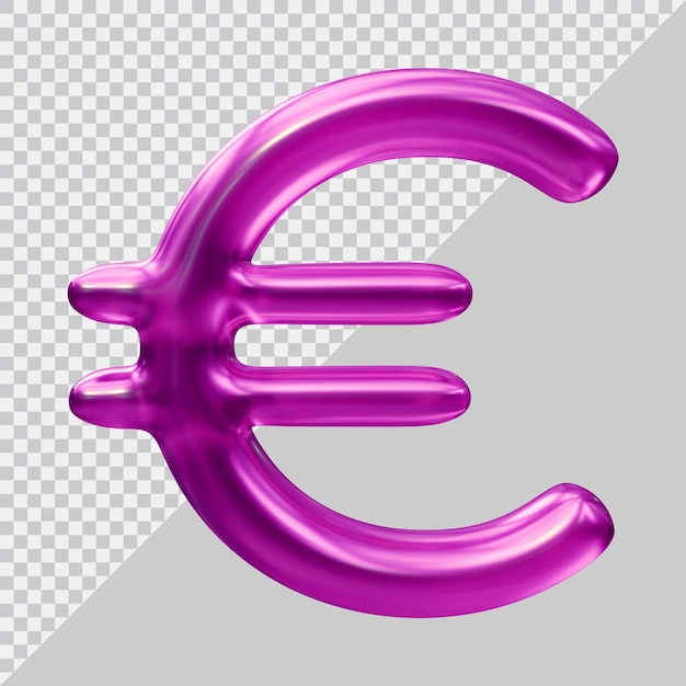 PSD euro teken valuta pictogram geld concept in 3d renderen