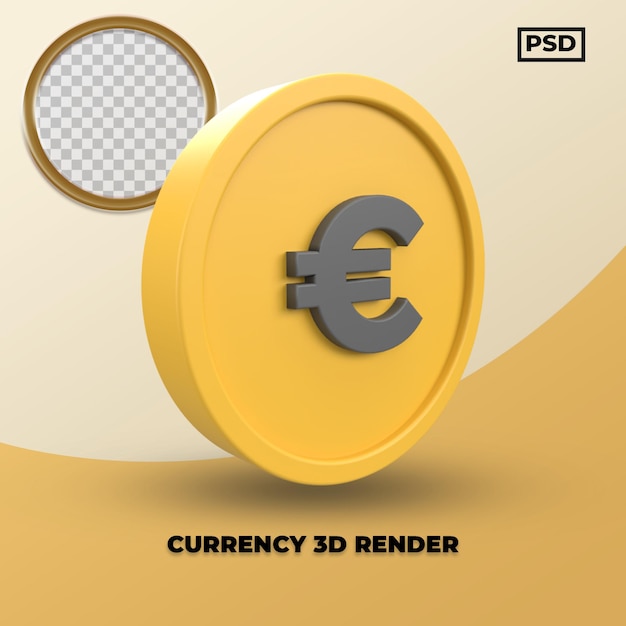 PSD euro valuta 3d render