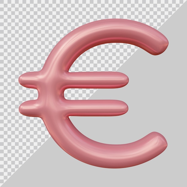 Euro Znak Waluty Ikona Koncepcja Pieniędzy W 3d Renderowania